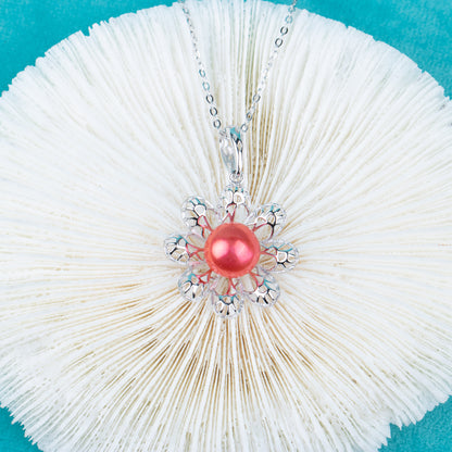 P010611 DIY 7-11mm Natural Freshwater pearl pendant accessory 925 sterling silver engagement jewelry necklace for women