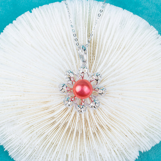 P010611 DIY 7-11mm Natural Freshwater pearl pendant accessory 925 sterling silver engagement jewelry necklace for women