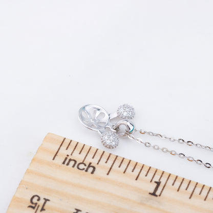 P011002 DIY 6-8mm Natural Freshwater pearl pendant accessory 925 sterling silver engagement jewelry necklace for women