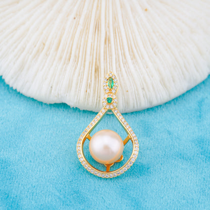 P011056 DIY 6-8mm Natural Freshwater pearl pendant accessory 925 sterling silver engagement jewelry necklace for women