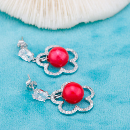 e010899 S925 pearl earring 925 sterling silver DIY 7-8mm Natural Freshwater pearl stud earring for women