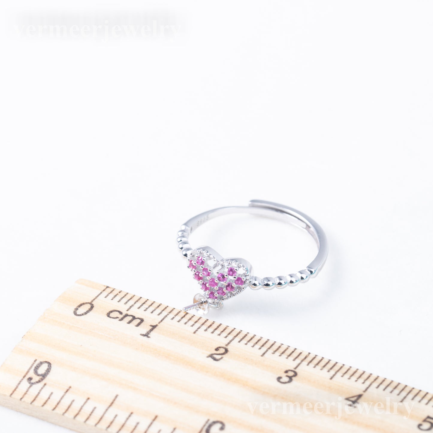 r010869 DIY 6-8mm Natural Freshwater pearl Ring accessory 925 sterling silver Adjustable size engagement jewelry ring for women