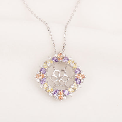 Pe010795 DIY 9-12mm Natural Freshwater pearl pendant accessory 925 sterling silver engagement jewelry necklace for women