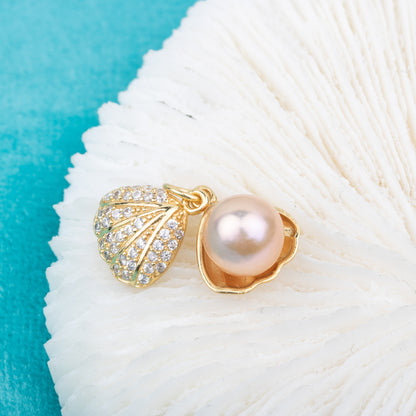 P010875 DIY 6-8mm Natural Freshwater pearl pendant accessory 925 sterling silver engagement jewelry necklace for women