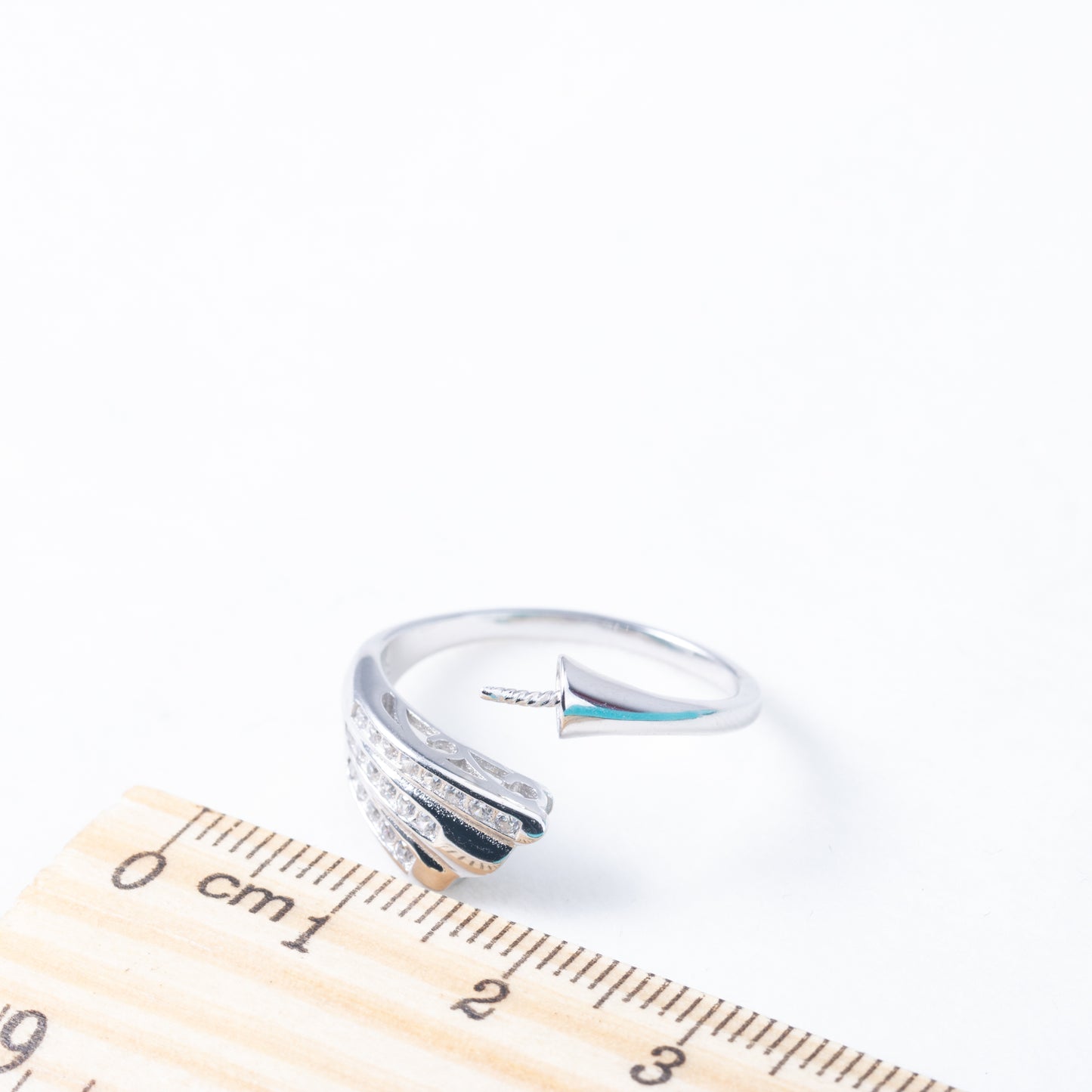 r010875 DIY 6-8mm Natural Freshwater pearl Ring accessory 925 sterling silver Adjustable size engagement jewelry ring for women