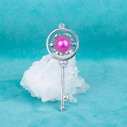 P030546 DIY 7-8mm Natural Freshwater pearl pendant accessory 925 sterling silver engagement jewelry necklace for women