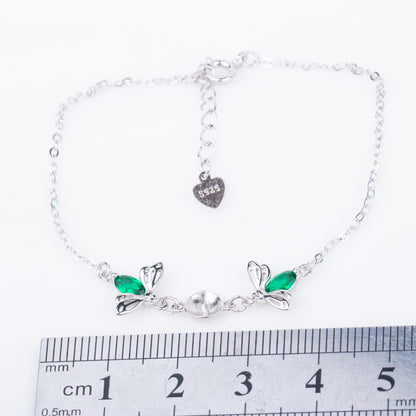 b010194 DIY 7-8mm Natural Freshwater pearl bracelet accessory 925 sterling silver adjustable chain bracelet for women