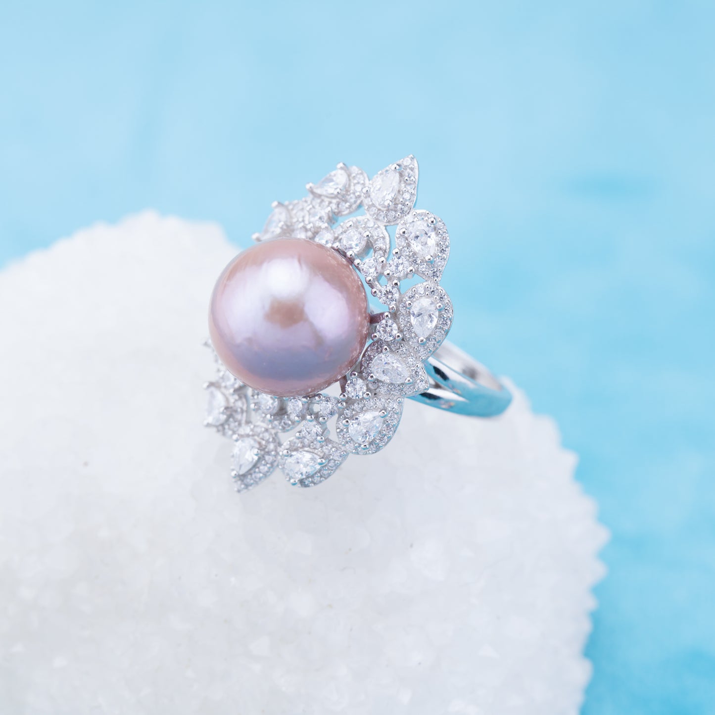 re010943 DIY 9-11mm Natural Freshwater pearl Ring accessory 925 sterling silver Adjustable size engagement ring for women