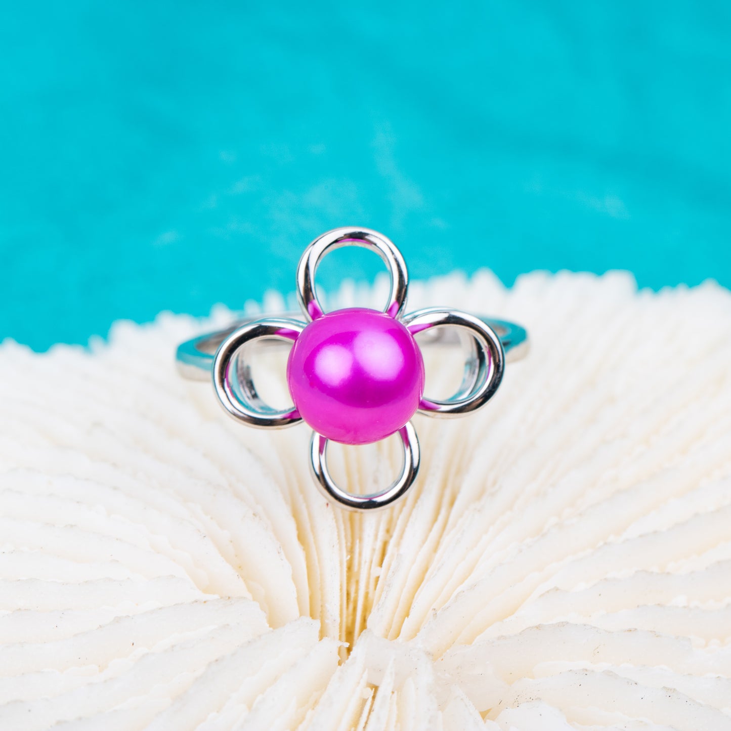 r010716 DIY 7-8mm Natural Freshwater pearl Ring accessory 925 sterling silver Adjustable size engagement jewelry ring for women