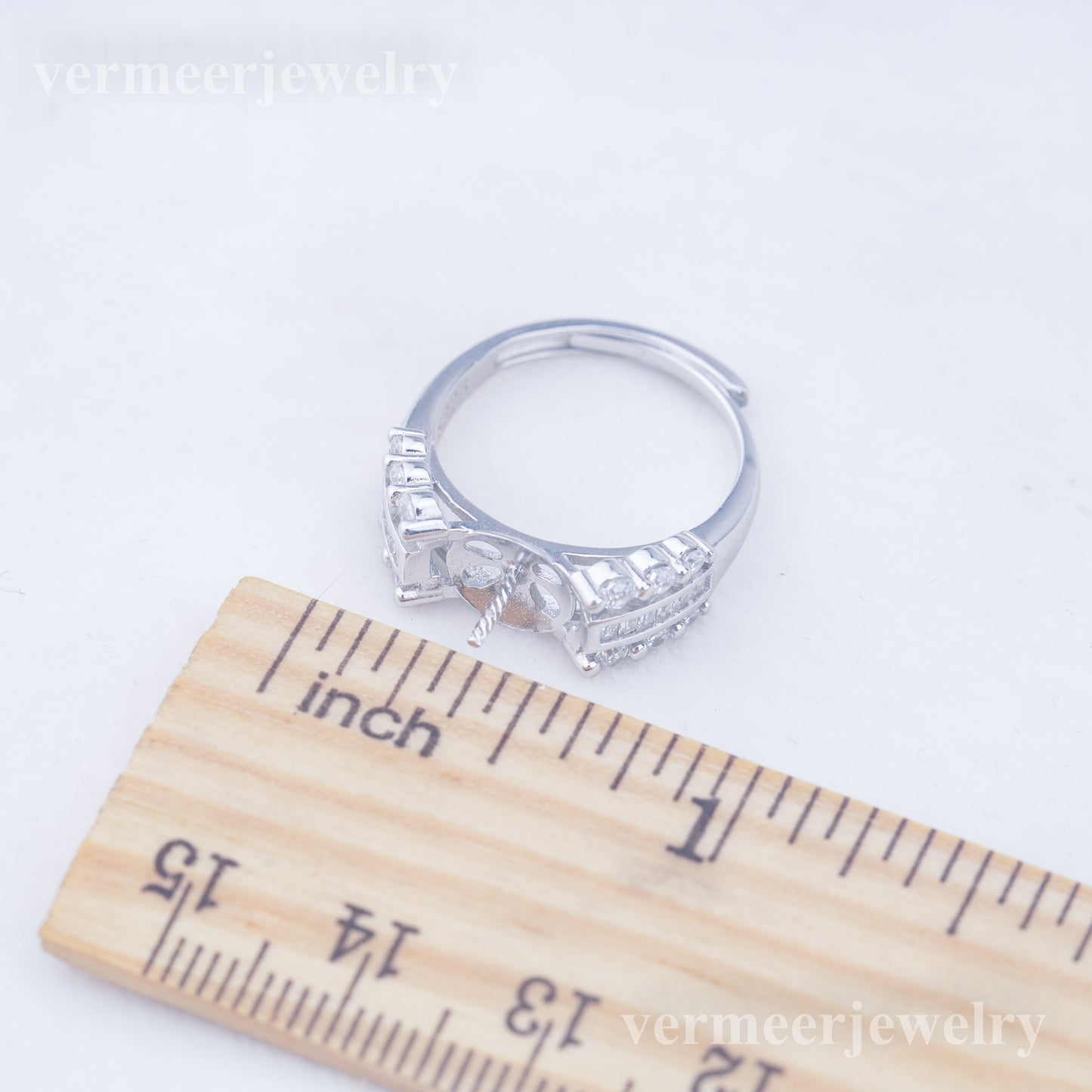 re010950 DIY 9-11mm Natural Freshwater pearl Ring accessory 925 sterling silver Adjustable size engagement ring for women