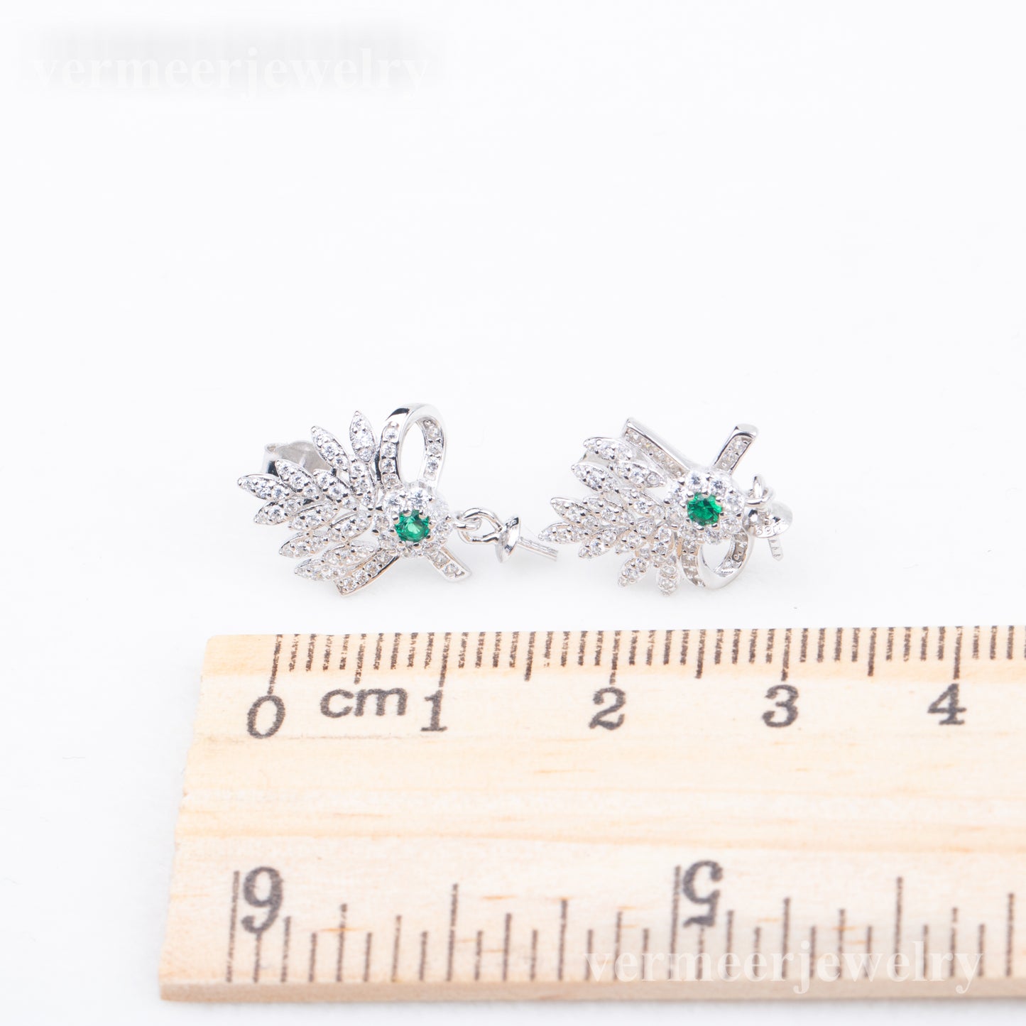 e010786 S925 pearl earring 925 sterling silver DIY 7-8mm Natural Freshwater pearl stud earring for women