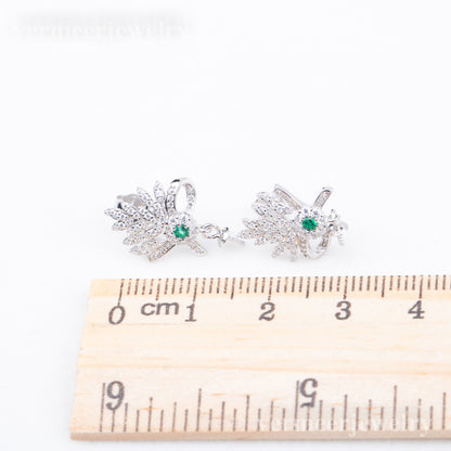 e010786 S925 pearl earring 925 sterling silver DIY 7-8mm Natural Freshwater pearl stud earring for women