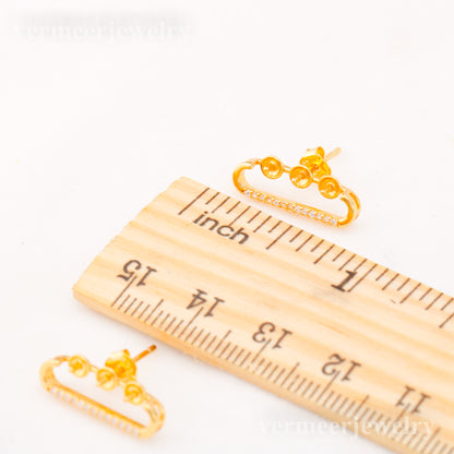 e010871 S925 pearl earring 925 sterling silver DIY 3-4mm Natural Freshwater pearl stud earring for women