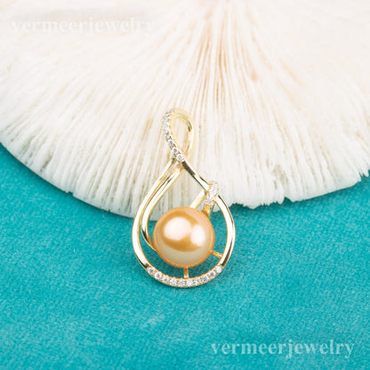 P010782 DIY 9-12mm Natural Freshwater pearl pendant accessory 925 sterling silver engagement jewelry necklace for women