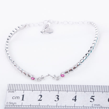 b010195 DIY 7-8mm Natural Freshwater pearl bracelet accessory 925 sterling silver adjustable chain bracelet for women