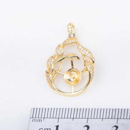 P010873 DIY 7-9mm Natural Freshwater pearl pendant accessory 925 sterling silver engagement jewelry necklace for women