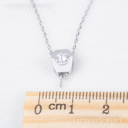 P040945 DIY 6-8mm Natural Freshwater pearl pendant accessory 925 sterling silver engagement jewelry necklace for women