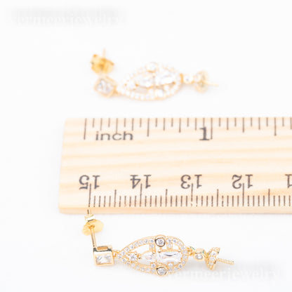 e010822 S925 pearl earring 925 sterling silver DIY 7-8mm Natural Freshwater pearl stud earring for women