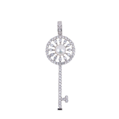 P030529 DIY 7-8mm Natural Freshwater pearl pendant accessory 925 sterling silver engagement jewelry necklace for women