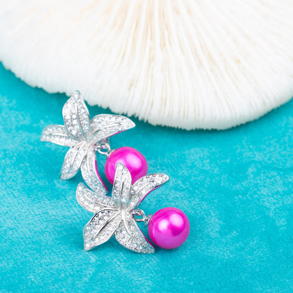 e010825 S925 pearl earring 925 sterling silver DIY 7-8mm Natural Freshwater pearl stud earring for women