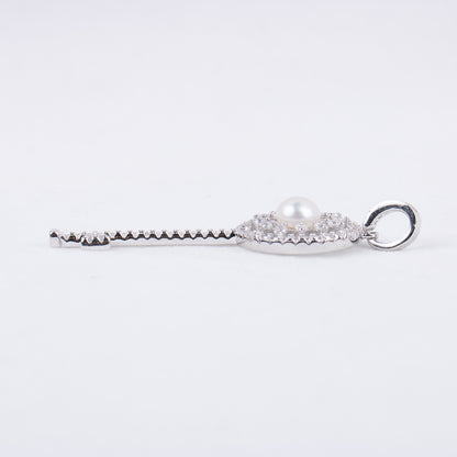 P030529 DIY 7-8mm Natural Freshwater pearl pendant accessory 925 sterling silver engagement jewelry necklace for women