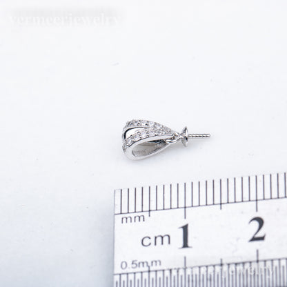 P010842 DIY 7-9mm Natural Freshwater pearl pendant accessory 925 sterling silver engagement jewelry necklace for women