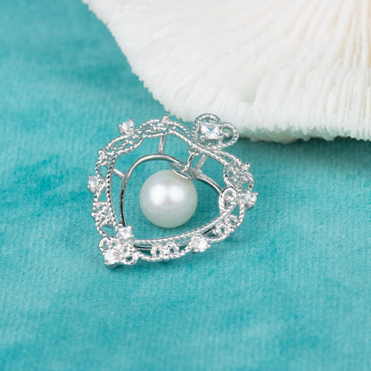 P010735 DIY 6-8mm Natural Freshwater pearl pendant accessory 925 sterling silver engagement jewelry necklace for women