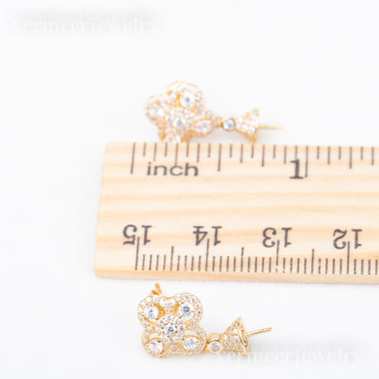 e010820 S925 pearl earring 925 sterling silver DIY 7-8mm Natural Freshwater pearl stud earring for women