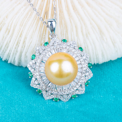 Pe01963  DIY 9-12mm Natural Freshwater pearl pendant accessory 925 sterling silver engagement jewelry necklace for women