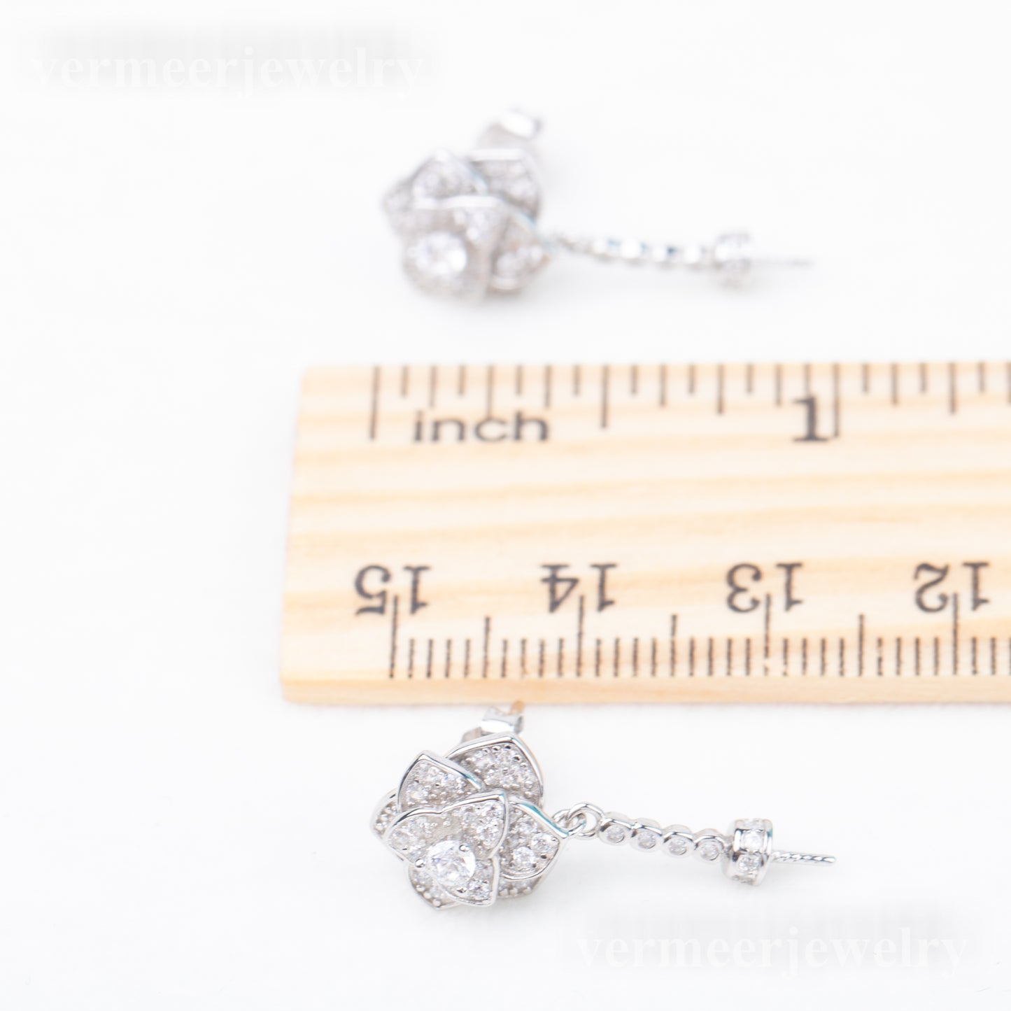 e010824 S925 pearl earring 925 sterling silver DIY 7-8mm Natural Freshwater pearl stud earring for women