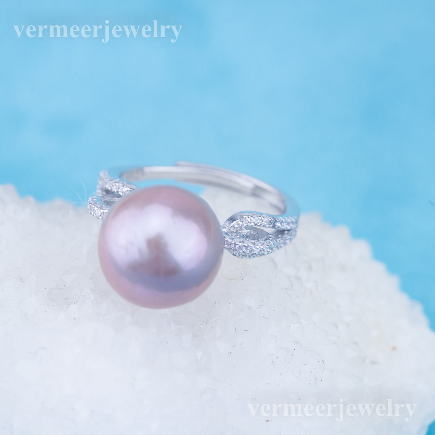 re010945 DIY 9-11mm Natural Freshwater pearl Ring accessory 925 sterling silver Adjustable size engagement ring for women