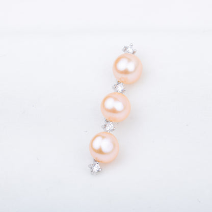 P010851 DIY 7-9mm Natural Freshwater pearl pendant accessory 925 sterling silver engagement jewelry necklace for women