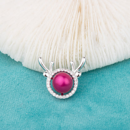 P010746 DIY 7-10mm Natural Freshwater pearl pendant accessory 925 sterling silver engagement jewelry necklace for women