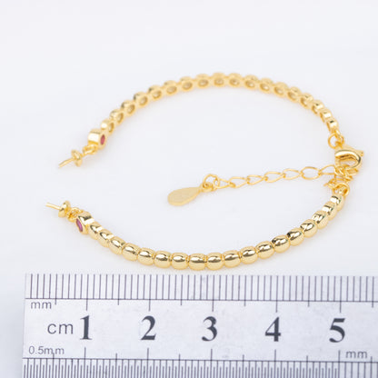 b010195 DIY 7-8mm Natural Freshwater pearl bracelet accessory 925 sterling silver adjustable chain bracelet for women