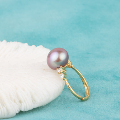 re010662 DIY 9-11mm Natural Freshwater pearl Ring accessory 925 sterling silver Adjustable size engagement ring for women