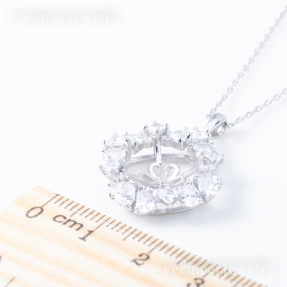 Pe010998  DIY 9-12mm Natural Freshwater pearl pendant accessory 925 sterling silver engagement jewelry necklace for women