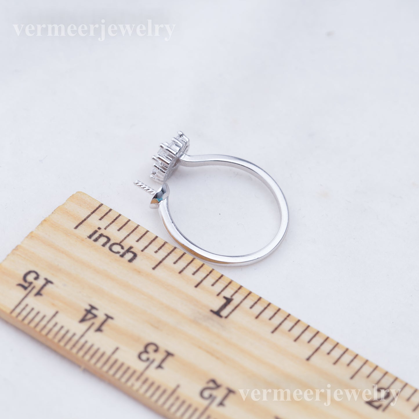 r010931 DIY 6-8mm Natural Freshwater pearl Ring accessory 925 sterling silver Adjustable size engagement jewelry ring for women