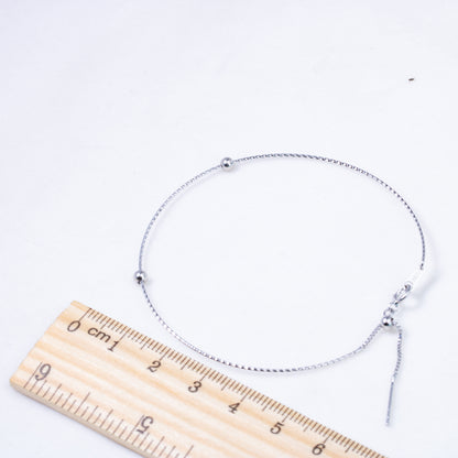 b040226  DIY 7-8mm Natural Freshwater pearl bracelet accessory 925 sterling silver adjustable chain bracelet for women