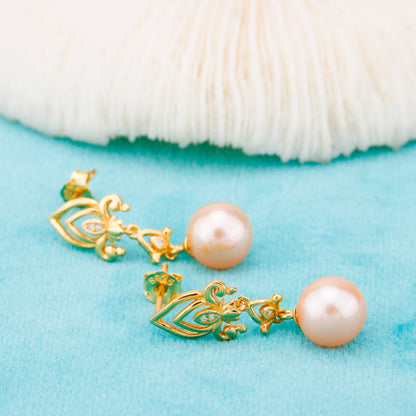 e010848 S925 pearl earring 925 sterling silver DIY 7-8mm Natural Freshwater pearl stud earring for women