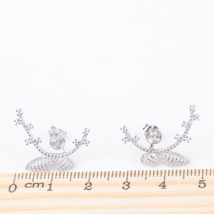 e040800 S925 pearl earring 925 sterling silver DIY 7-8mm Natural Freshwater pearl stud earring for women