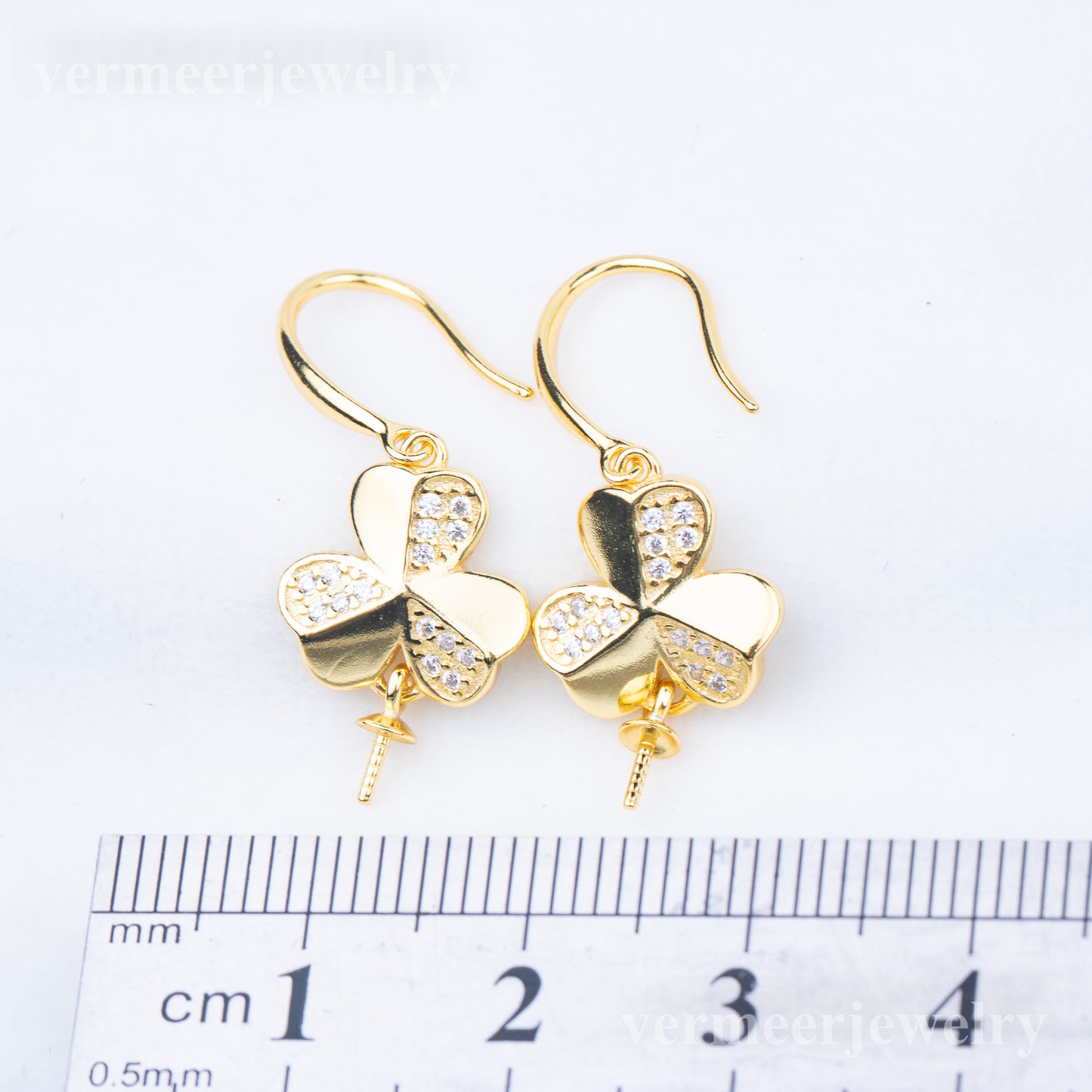 e010709 S925 pearl earring 925 sterling silver DIY 7-8mm Natural Freshwater pearl stud earring for women