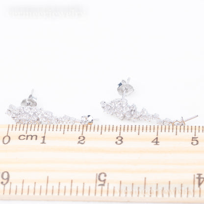 e010806 S925 pearl earring 925 sterling silver DIY 7-8mm Natural Freshwater pearl stud earring for women