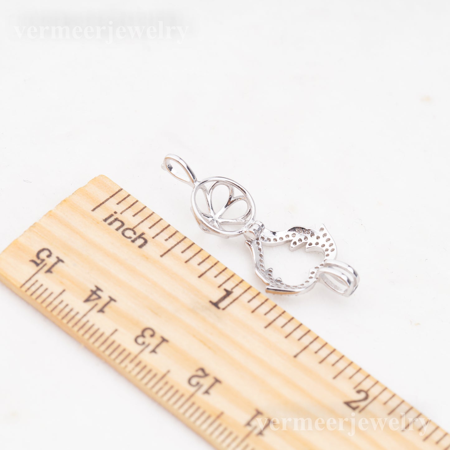 C030105 sterling silver Freshwater pearl cage pendant necklace jewelry locket for pearl party