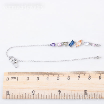 b010220  DIY 7-8mm Natural Freshwater pearl bracelet accessory 925 sterling silver adjustable chain bracelet for women