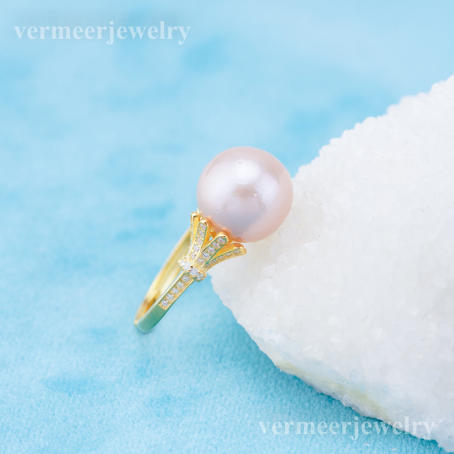 re010935 DIY 9-11mm Natural Freshwater pearl Ring accessory 925 sterling silver Adjustable size engagement ring for women