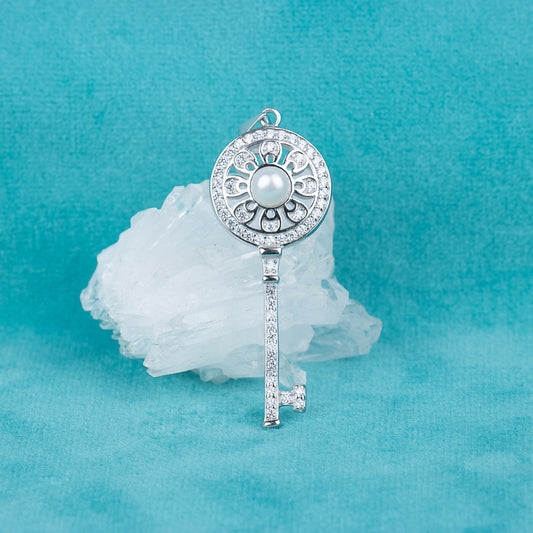 P030544 DIY 7-8mm Natural Freshwater pearl pendant accessory 925 sterling silver engagement jewelry necklace for women