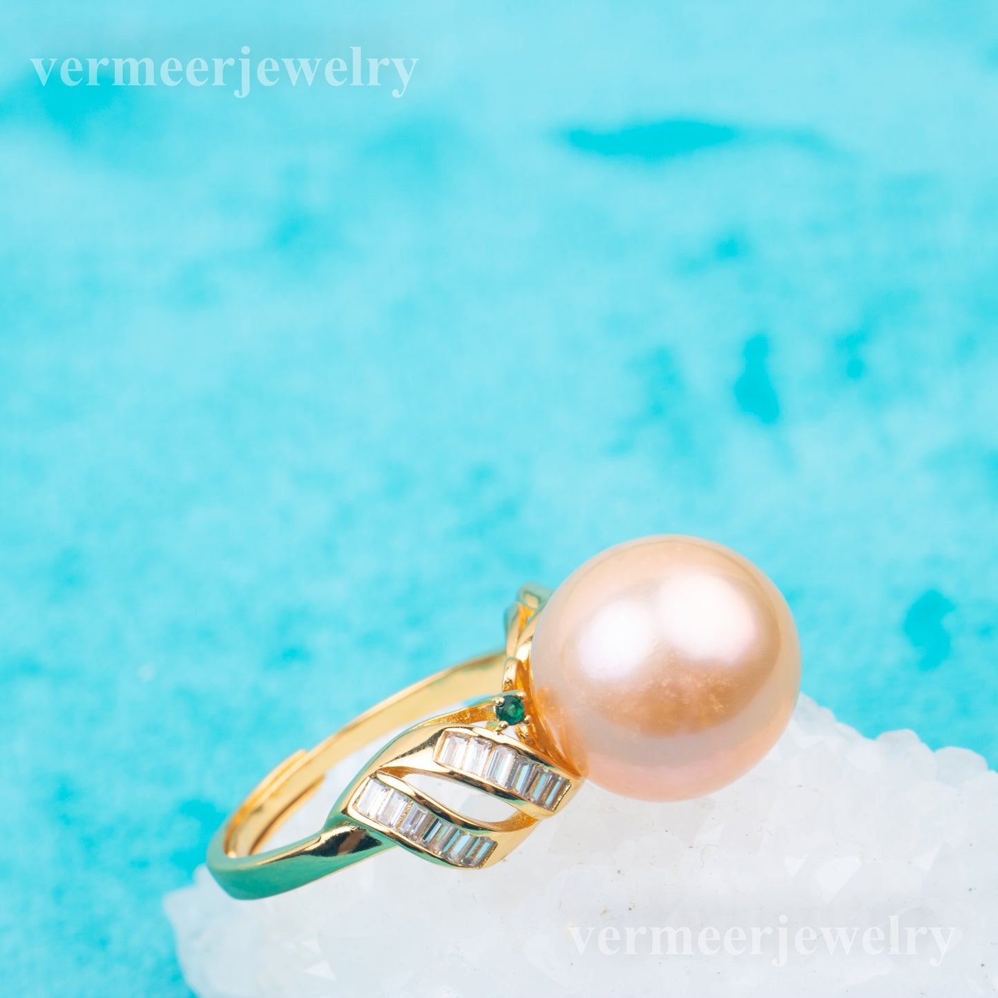 re010861DIY 9-11mm Natural Freshwater pearl Ring accessory 925 sterling silver Adjustable size engagement ring for women