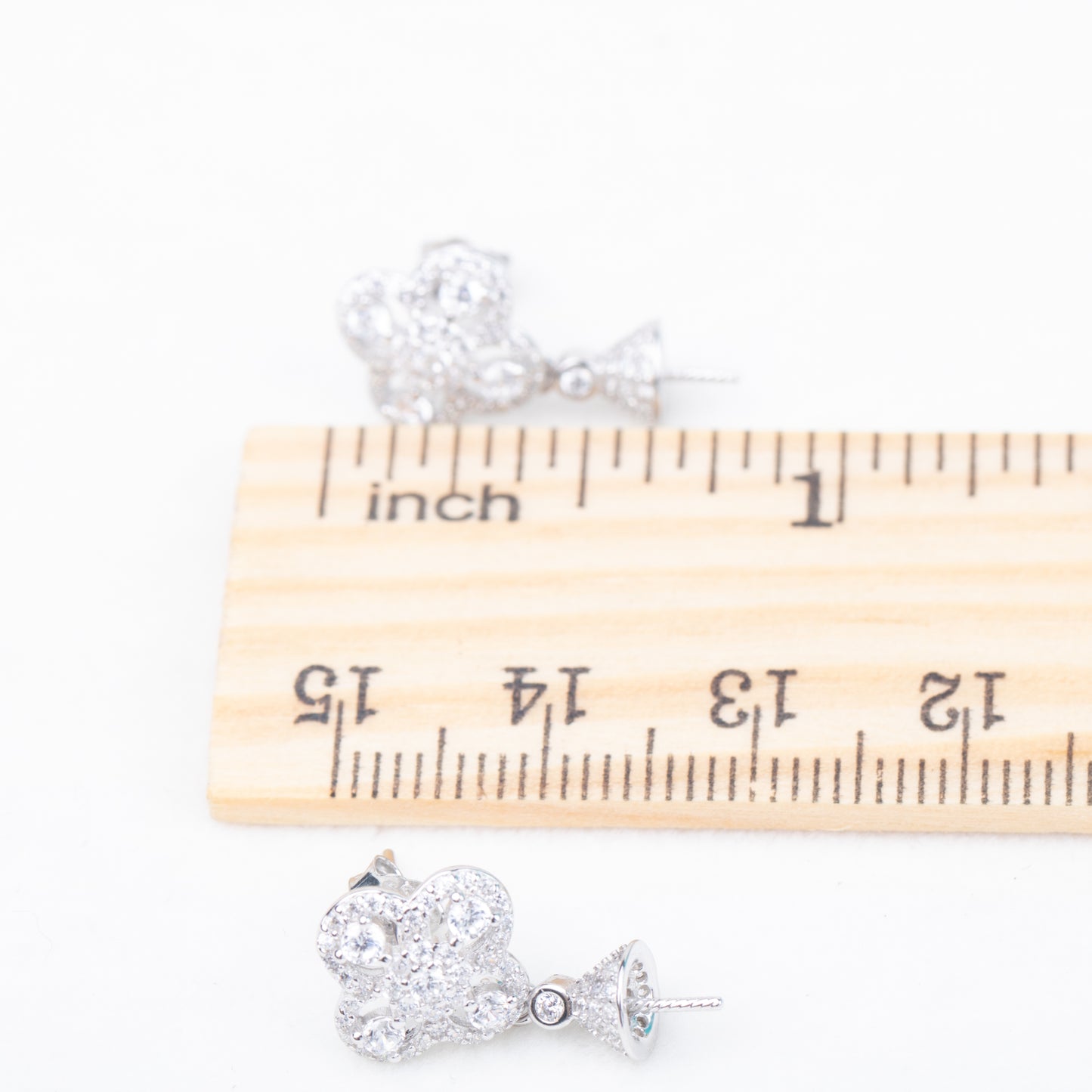 e010820 S925 pearl earring 925 sterling silver DIY 7-8mm Natural Freshwater pearl stud earring for women