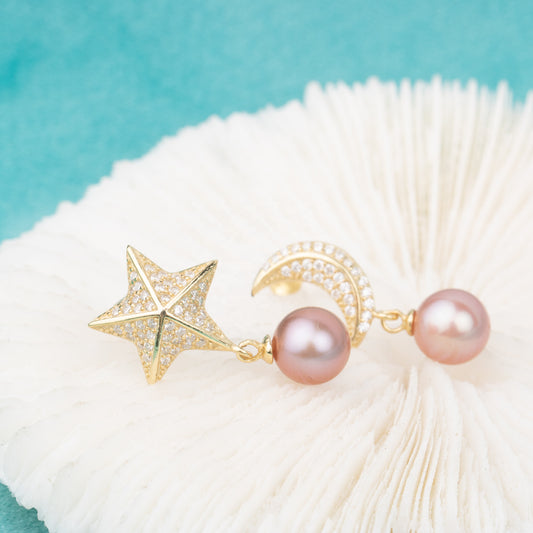 e010695 S925 pearl earring 925 sterling silver DIY 7-8mm Natural Freshwater pearl stud earring for women