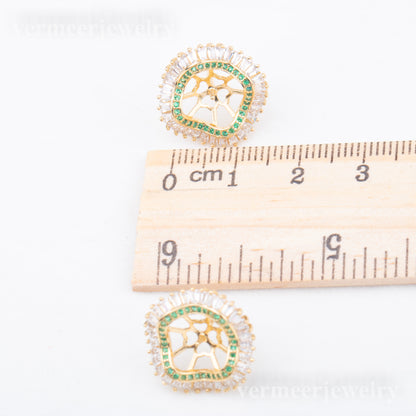 e010793 S925 pearl earring 925 sterling silver DIY 7-8mm Natural Freshwater pearl stud earring for women